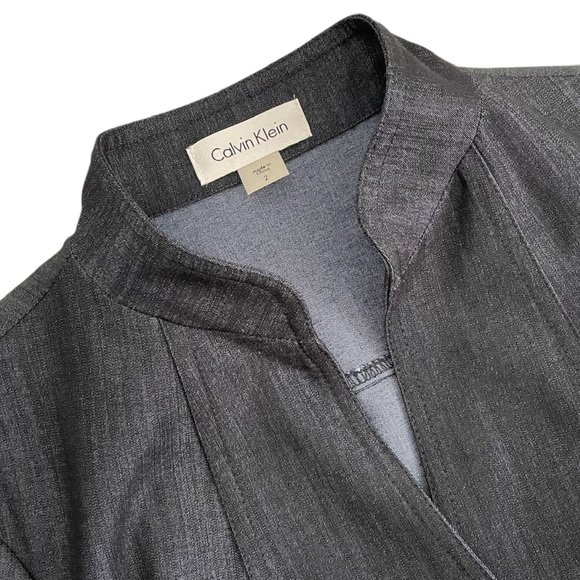 *NWOT* Calvin Klein Chambray Cap Sleeve Belted Button Down Sheath/Shirt Dress - Picture 9 of 14